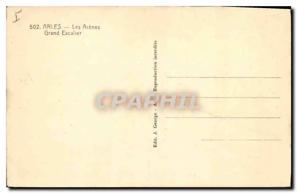 Arles — As Arenas — Grande Escadaria — J. George - Verso