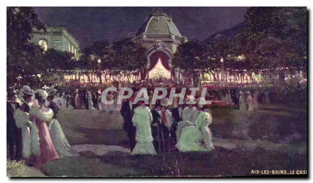Aix-les-Bains - Le Casino — scène nocturne avec public — éditeur Tuck & Co. (série 121, n°6) - Frente