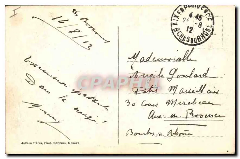 Chamonix — Plano Praz e a Cadeia das Agulhas — J.J. 5988 - Verso