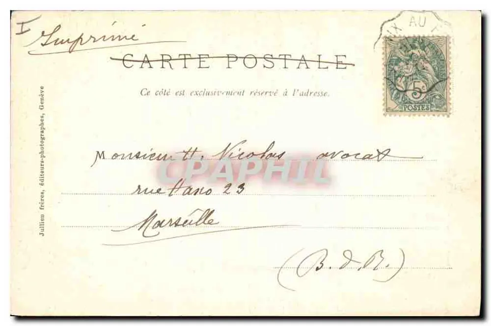 Ponte Sainte-Marie — Estrada de Chamonix — J.J. 529 - Verso
