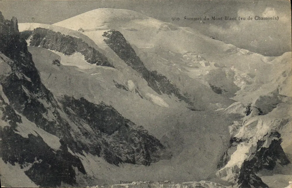 Cume do Monte Branco (visto de Chamonix) — vista alpina — Pittier, fot. edit. Aplhée - Frente
