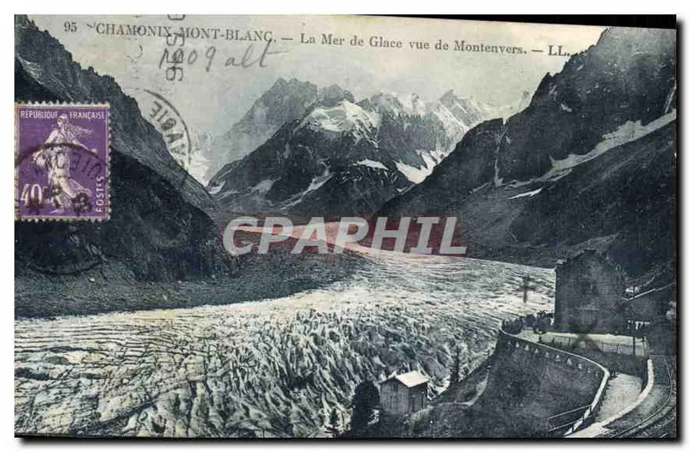 Chamonix-Mont-Blanc — Blick auf den Mer de Glace von Montenvers — LL. — N°95 - Vorderseite