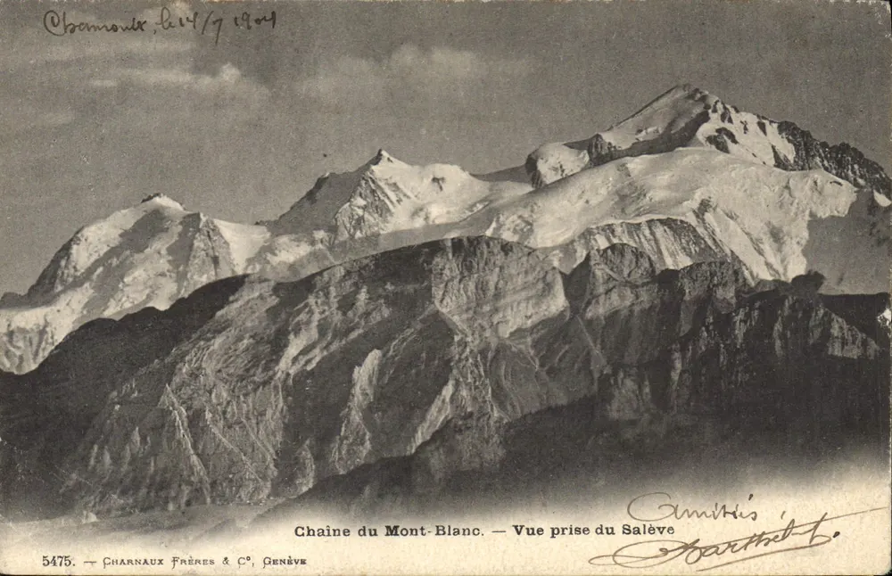 Mont-Blanc-Kette — Ansicht vom Salève — Charnaux Frères & C°, Genève, n° 5475 - Vorderseite