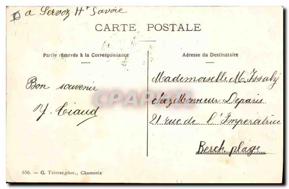 A Mar de Gelo — Chamonix — G. Tairraz, fot., Chamonix - Verso