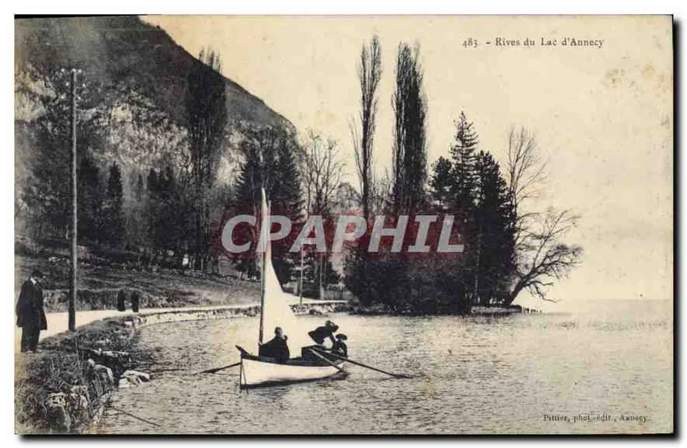 Raias do Lago d'Annecy — vista com vela — Taitton, fot.-edit., Annecy - Frente