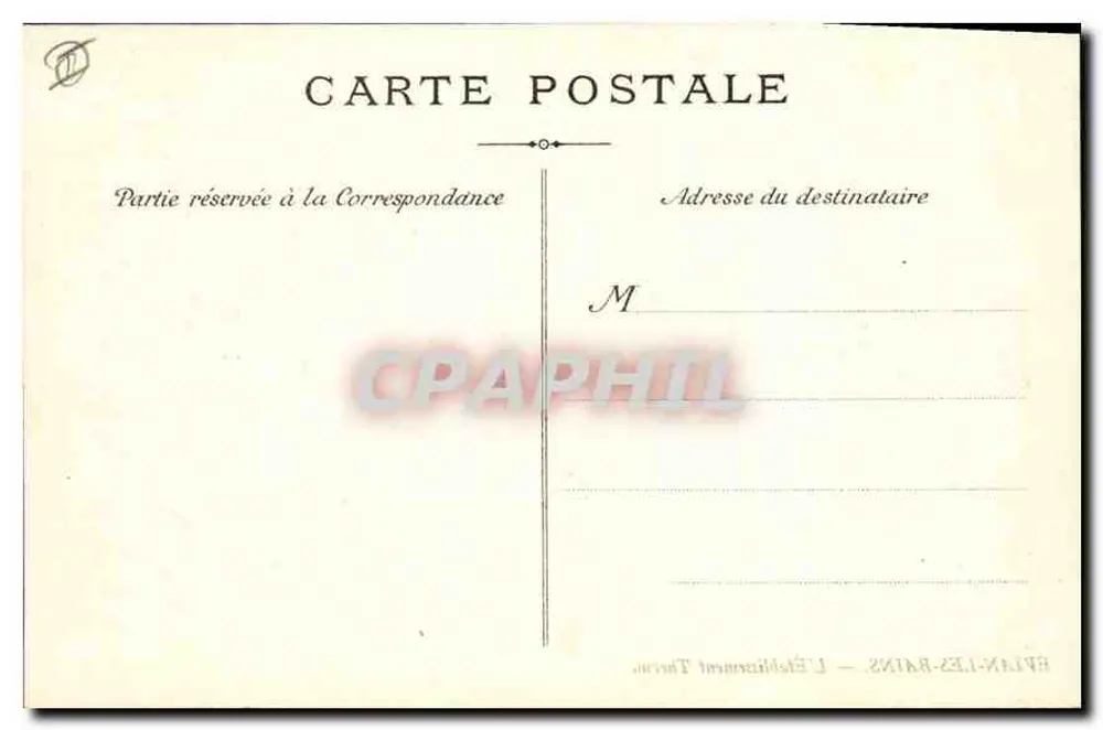 ÉVIAN-LES-BAINS — A Estação Termal "Bains d'Évian" — Coleção G. COUCHART n°82 - Verso