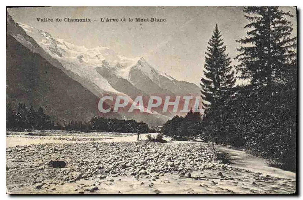 Vale de Chamonix — O Arve e o Mont-Blanc — editor não visível - Frente