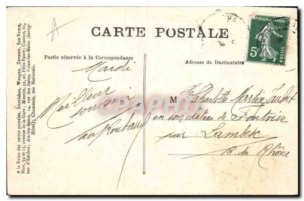 Vale de Chamonix — O Arve e o Mont-Blanc — editor não visível - Verso