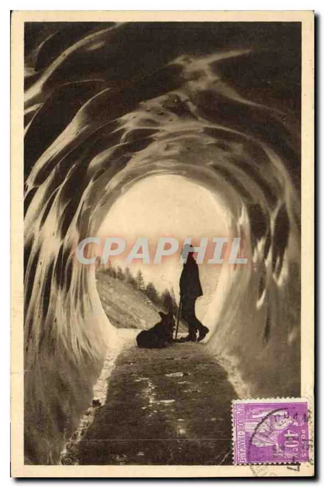 Grotte des Glaciers de Bossons — Chamonix-Mont-Blanc — französische Kunstreproduktion - Vorderseite