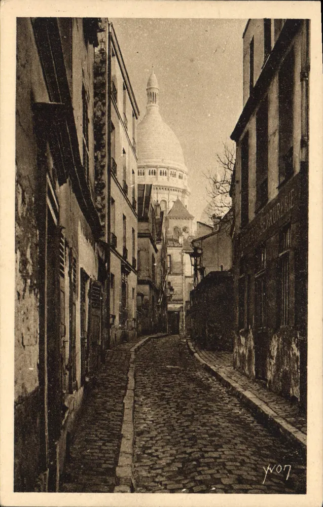 Montmartre — Rue Saint-Rustique — Kunstausgabe Yvon, Serie 10 - Vorderseite