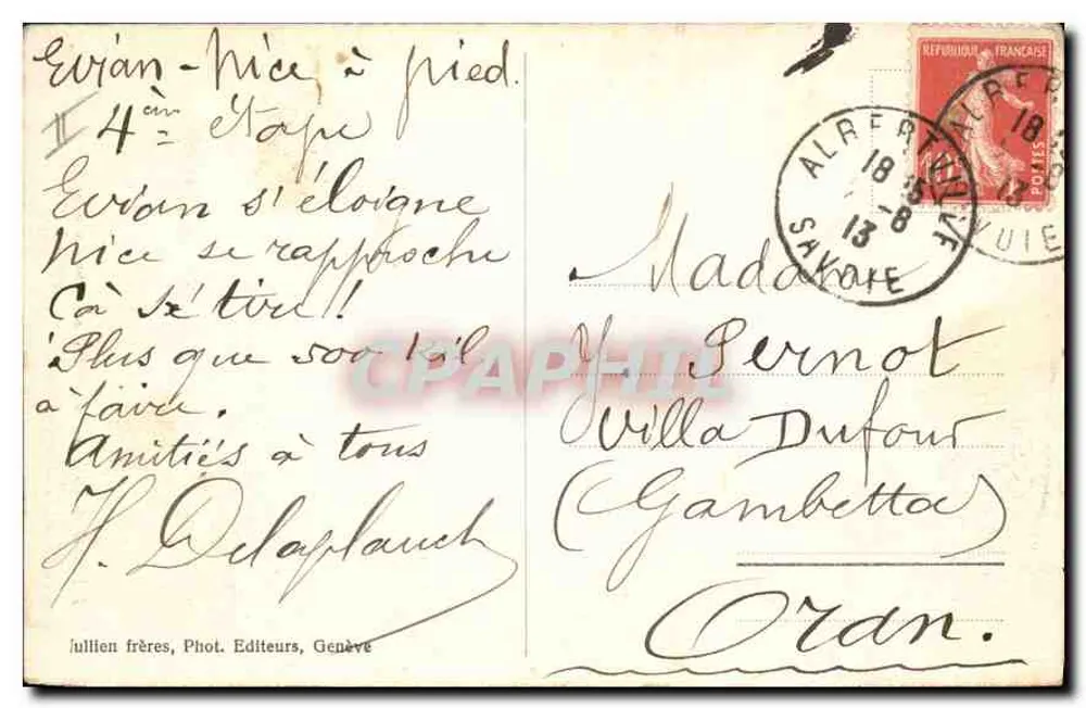 Glaciar do Mont-Blanc — Chalet das Pirâmides — J.J. 8606 - Verso
