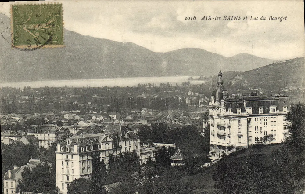 AIX-les-BAINS e Lago do Bourget — vista panorâmica — editor não visível - Frente