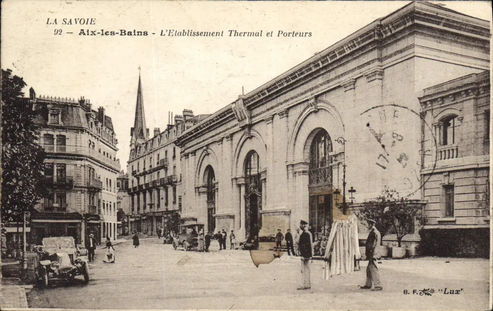 Aix-les-Bains — Das Thermalbad und Kutscher — B. F. « Lux » - Vorderseite