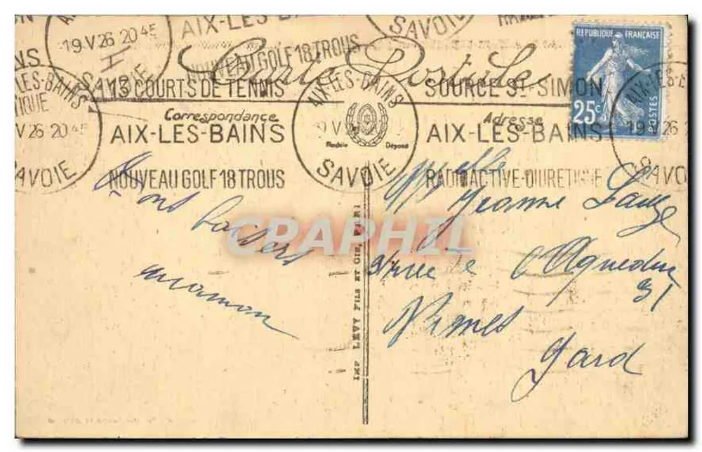 Aix-les-Bains — Arco de Campanus — Edição das Novas Galerias, n°82 - Verso
