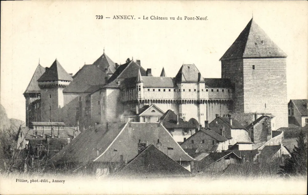 ANNECY — Der Schloss von der Pont-Neuf aus gesehen — Pittier, phot.-edit., Annecy, n° 729 - Vorderseite