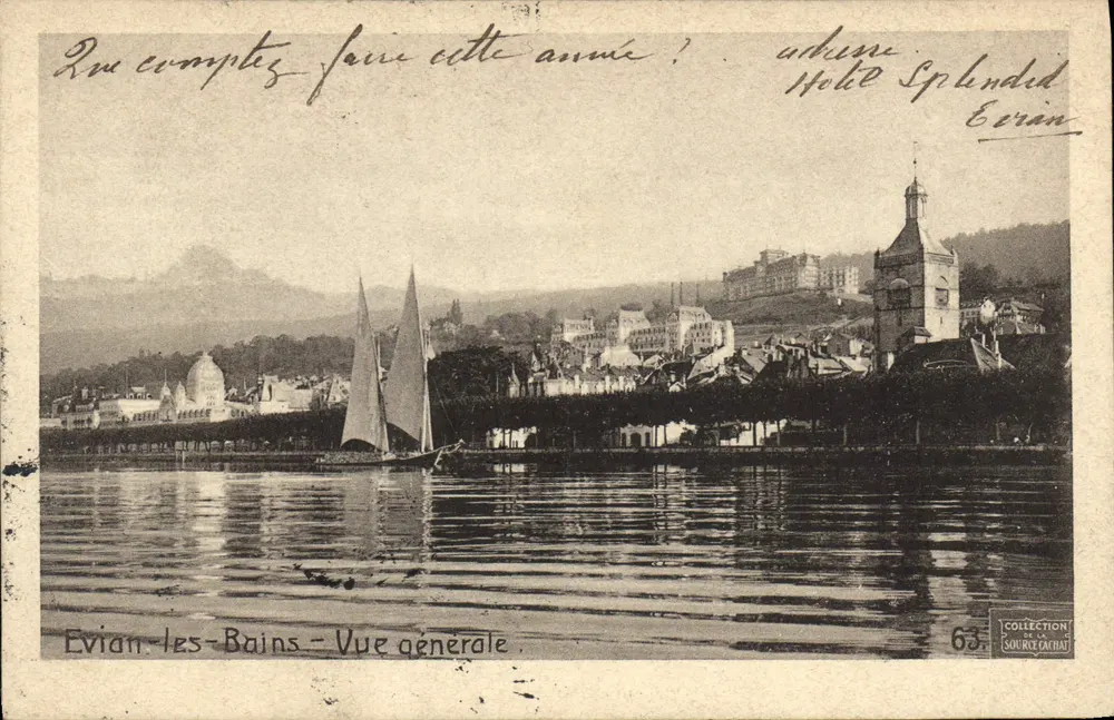 Evian-les-Bains — Vista geral — Coleção Source Cachat n°63 - Frente