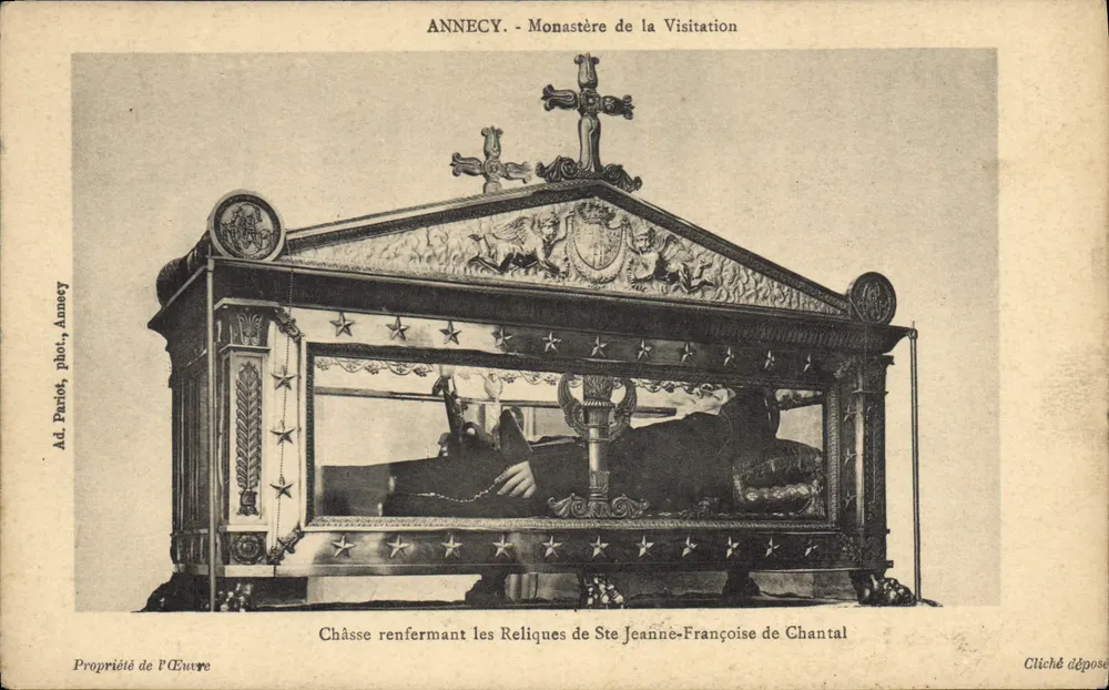 Anneyce - Mosteiro da Visitação — Cápsula contendo as Relíquias de Santa Jeanne-Françoise de Chantal — Ad. Pariot, fot. Annecy - Frente