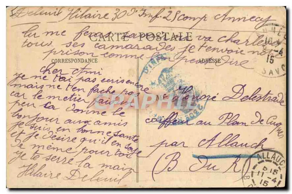 Annecy — Le Château des ducs de Savoie — Ad. Parial, photo. Annecy, n° 18 - Rückseite