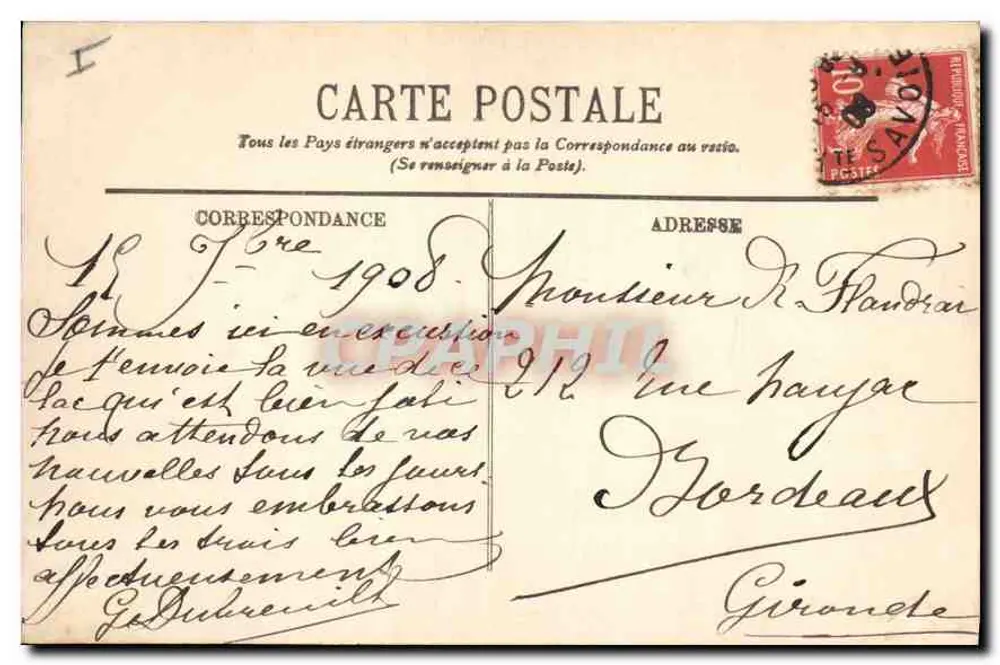 Annecy — Ansicht der Insel der Schwäne und Tournette — LL. n°47 - Rückseite