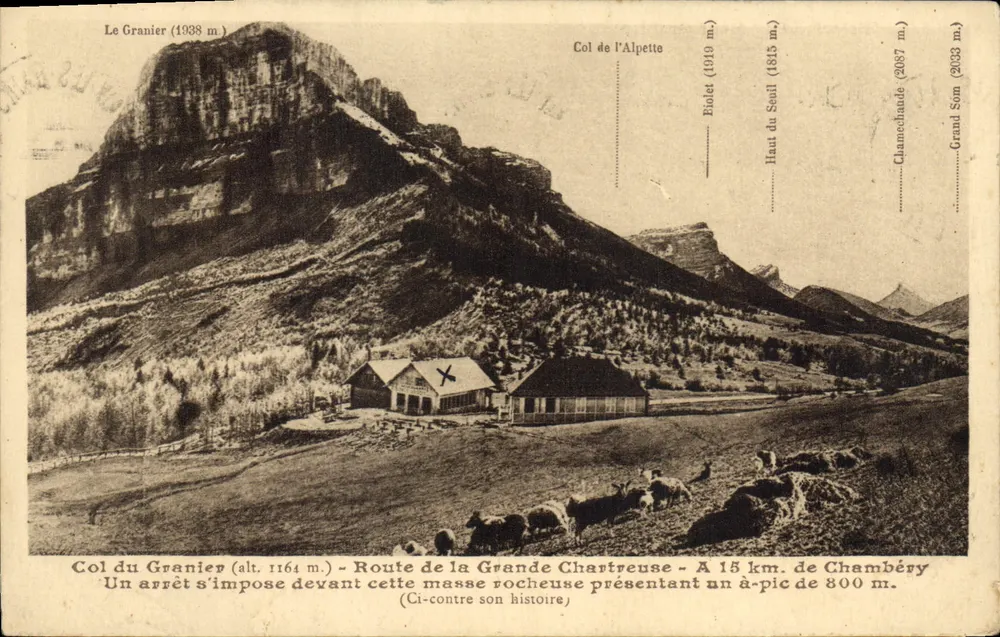 Col du Granier (1164 m.) — Route de la Grande Chartreuse — unbekannter Verlag, Seriennummer nicht sichtbar - Vorderseite