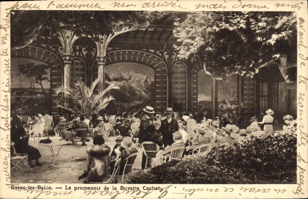 Evian-les-Bains — Der Promenoir de la Buyette Cachat — Verlag Druckerei der Nouvelle de Paris - Vorderseite