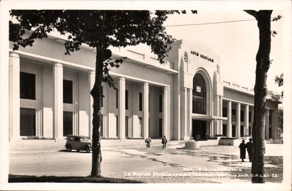 Aix-les-Bains — Ansicht des neuen Thermalbades (P. Béataux arch.) — D.P.L.A. LL - Vorderseite