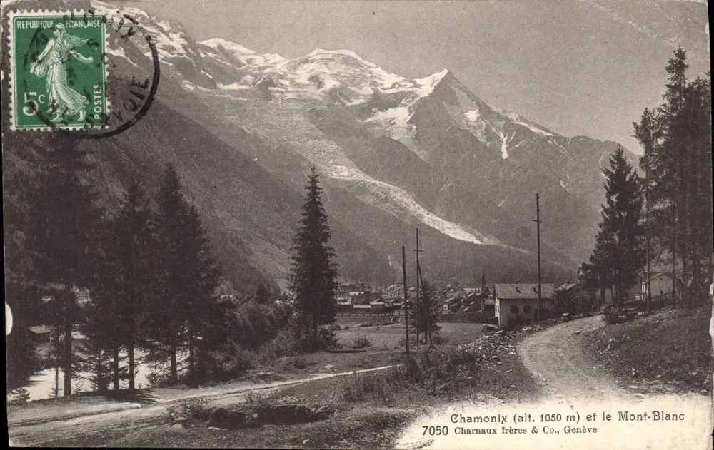 Chamonix (alt. 1050 m) e o Monte Branco — Charnaux frères & Co., Genebra, n° 7050 - Frente
