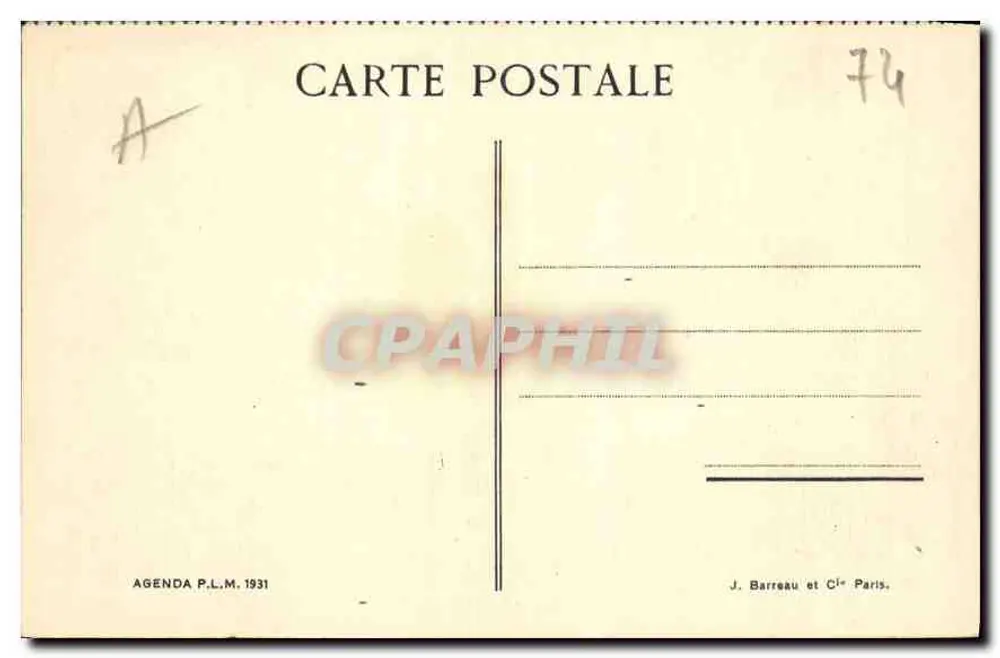 Alta Saboia — Arredores de Combloux: Megève — Agenda P.L.M. 1931 - Verso