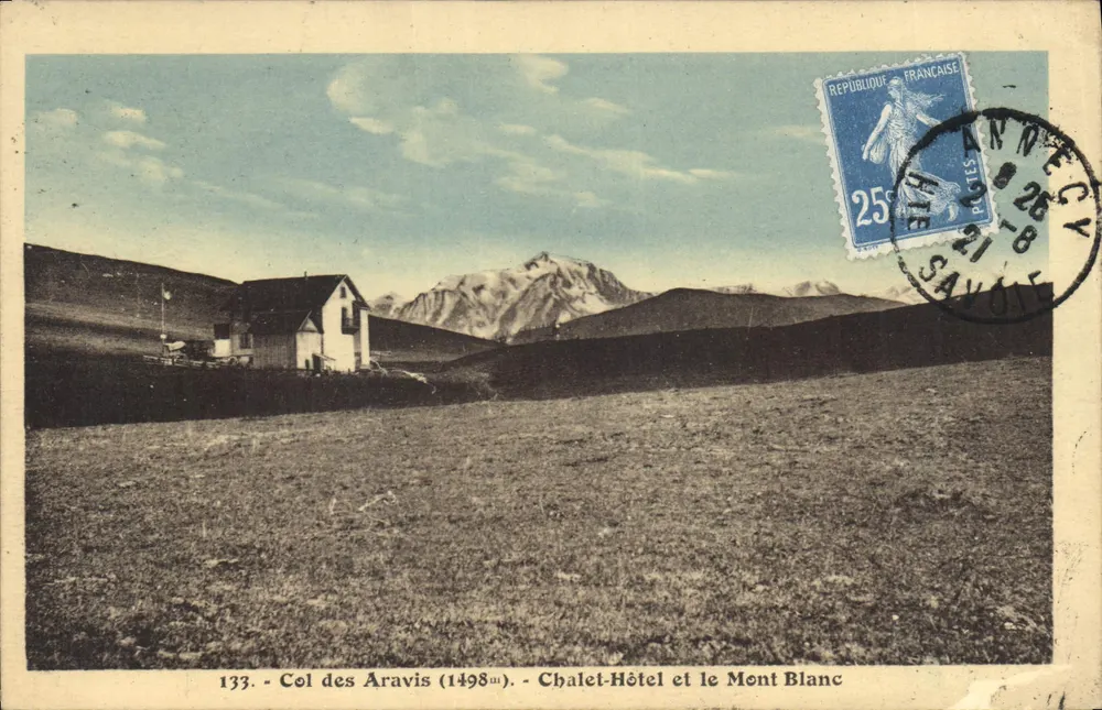 Col des Aravis (1498m) — Chalet-Hotel und Mont Blanc — L. Morand, Haute-Savoie, n°133 - Vorderseite