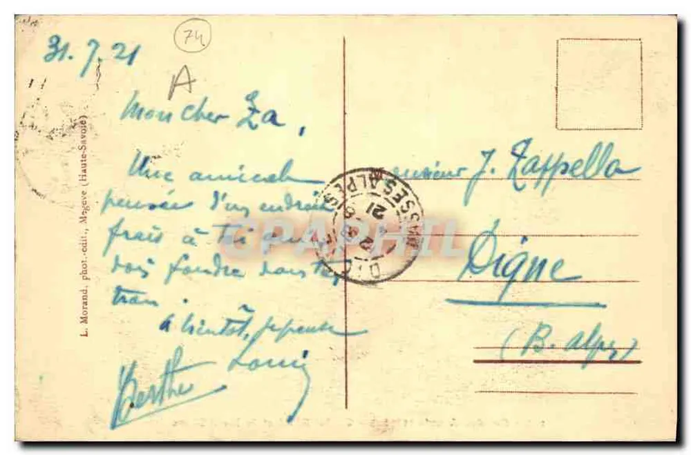 Col des Aravis (1498m) — Chalet-Hotel und Mont Blanc — L. Morand, Haute-Savoie, n°133 - Rückseite