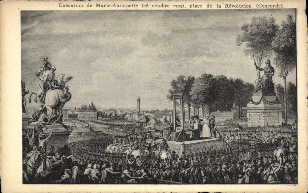Ausführung von Marie-Antoinette (16. Oktober 1793), Place de la Révolution (Concorde) - Vorderseite