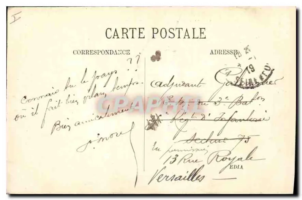 Versailles — Palácio do Petit Trianon — Editor Versailles, n° 91 - Verso