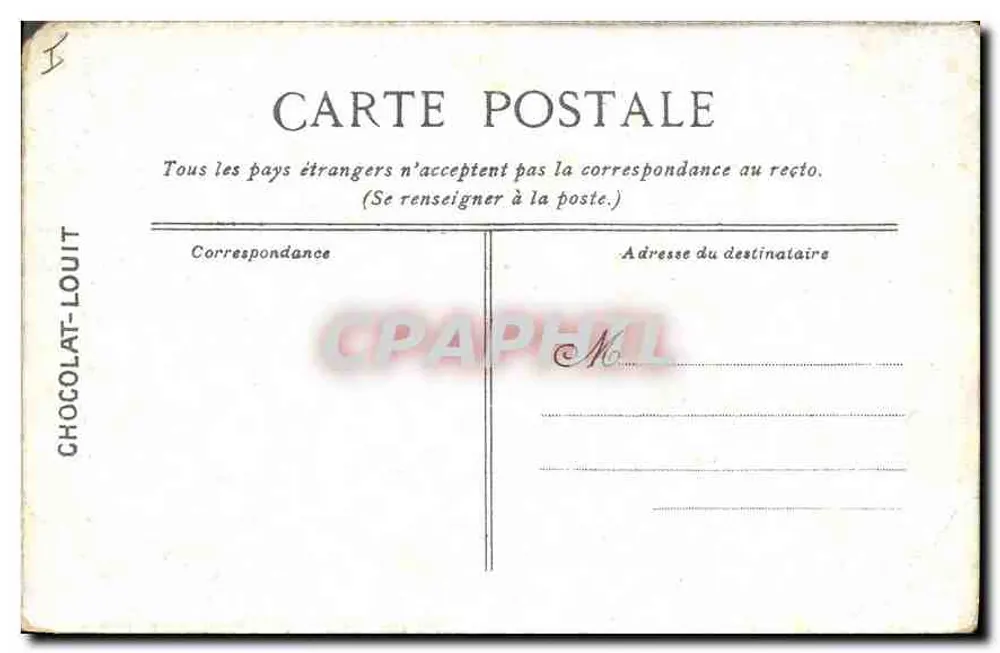 Versailles - O pequeno Trianon, o Templo do Amor — Editado para o Chocolat-Louit, cliché A. Bourdier - Verso