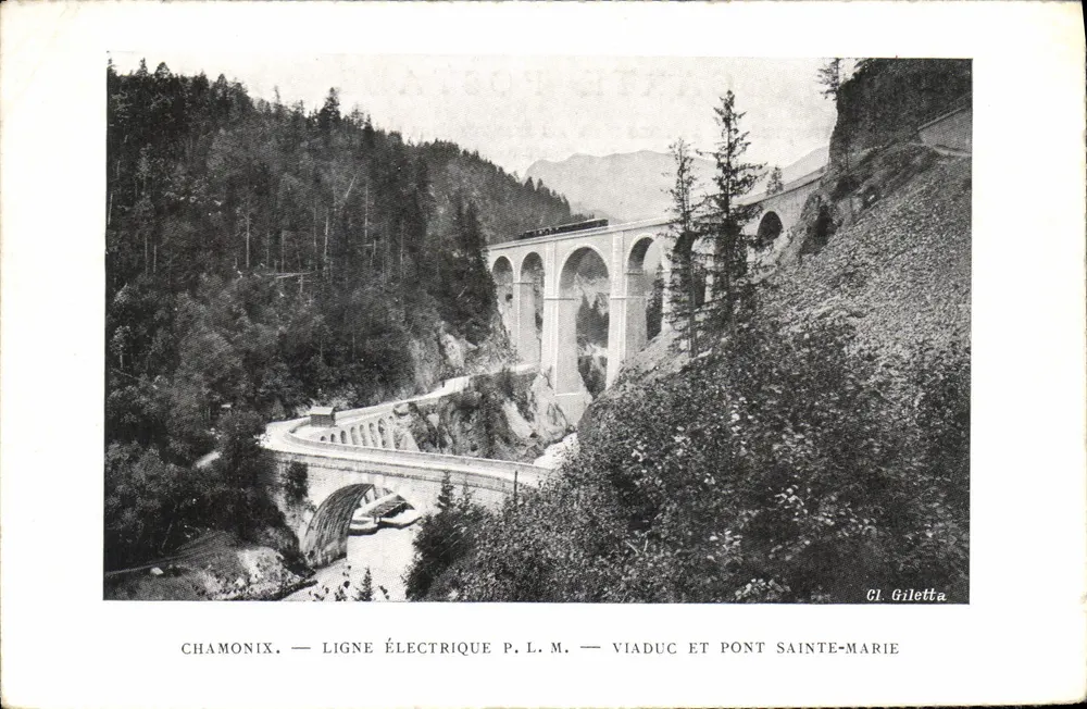 Chamonix — Elektrische Strecke P.L.M. — Viadukt und Brücke Sainte-Marie — Cl. Gilettà - Vorderseite