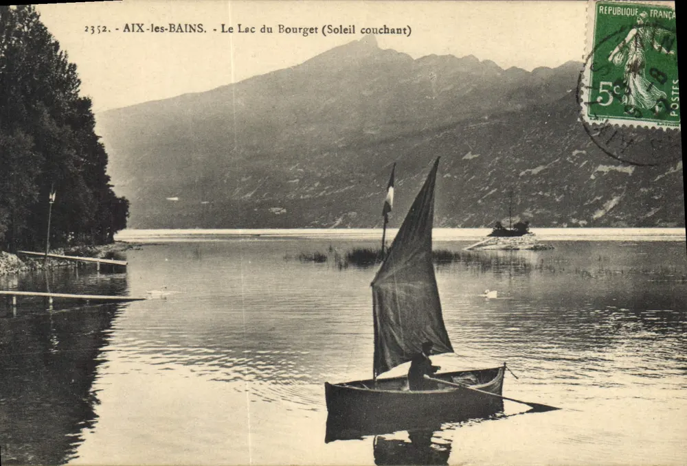 Aix-les-Bains - Lago do Bourget (pôr do sol) — Edição do Palácio da Carta, n° 2352 - Frente
