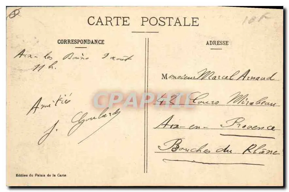 Aix-les-Bains - Lago do Bourget (pôr do sol) — Edição do Palácio da Carta, n° 2352 - Verso
