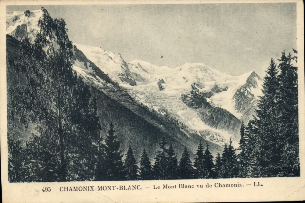 Chamonix-Mont-Blanc — O Mont Blanc visto de Chamonix — LL. — N° 495 - Frente