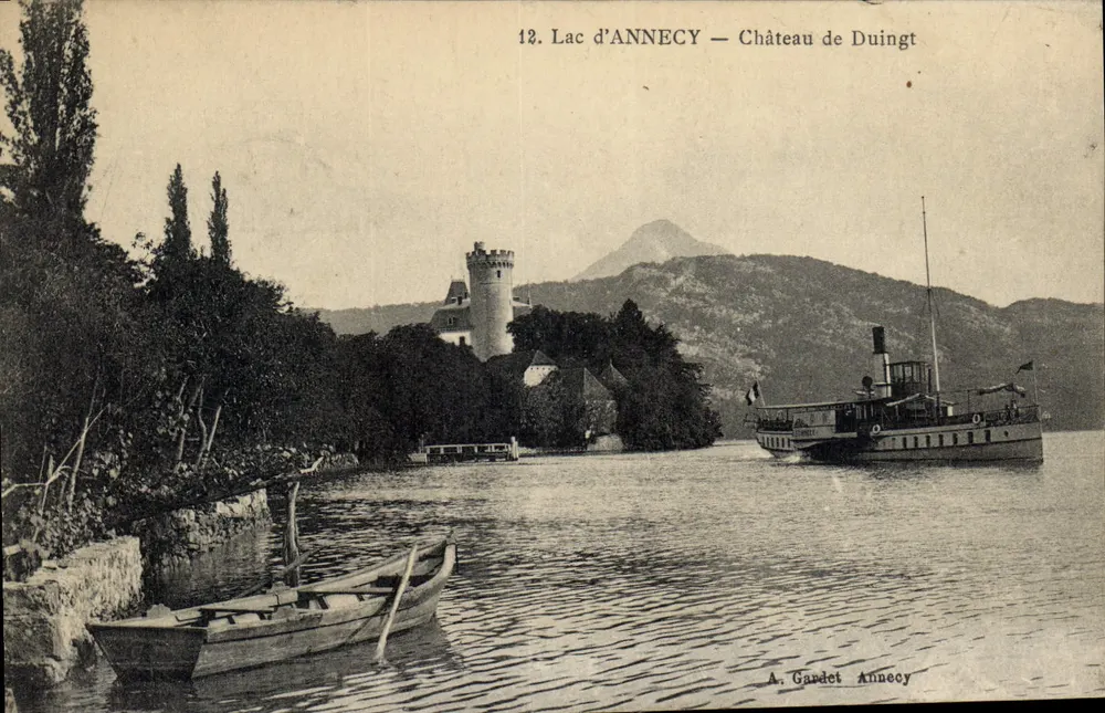 Lago de Annecy — Castillo de Duingt — A. Gardet Annecy - Anverso