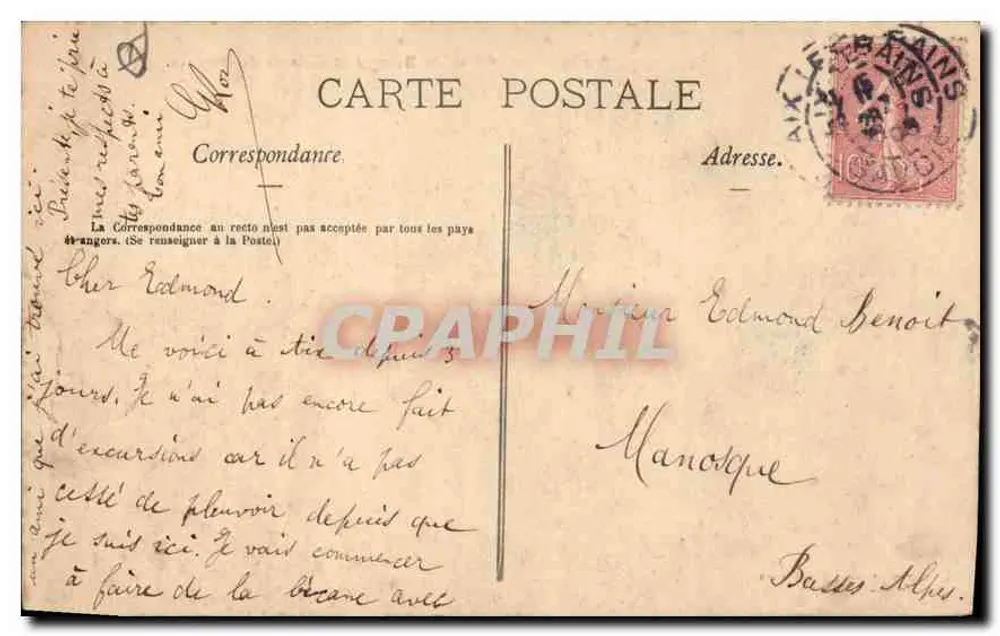 Aix-les-Bains - Lago do Bourget e Castelo de Bordeau — G. Brun, fot.-edit., Aix (Savoie) - Verso
