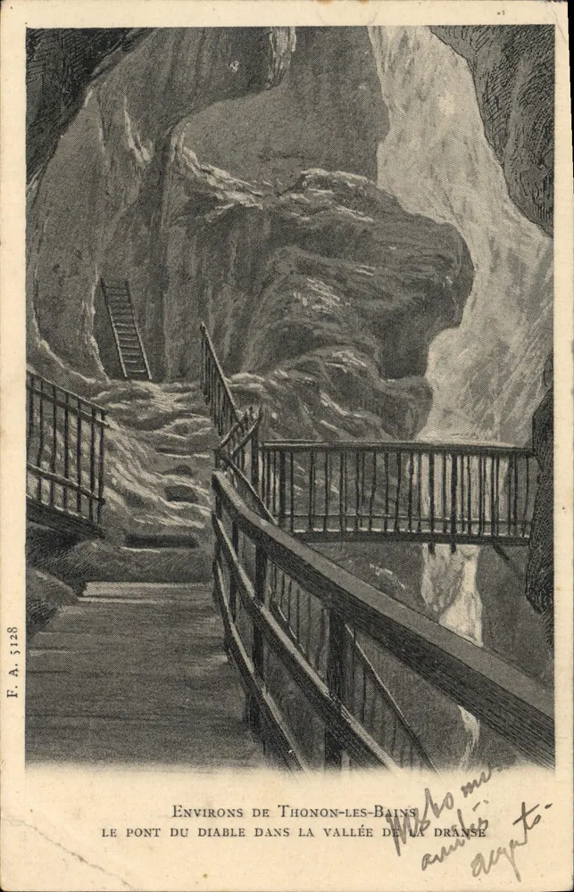 Der Teufelsbrücke — Umgebung von Thonon-les-Bains in der Dranse-Tal — Verlag E.A. n° 5128 - Vorderseite