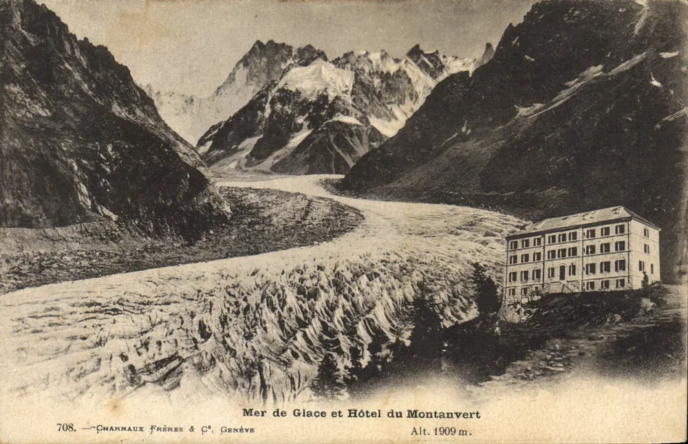 Mar de Gelo e Hotel do Montanvert — Charnaux Frères & C°, Genebra, n°708 - Frente