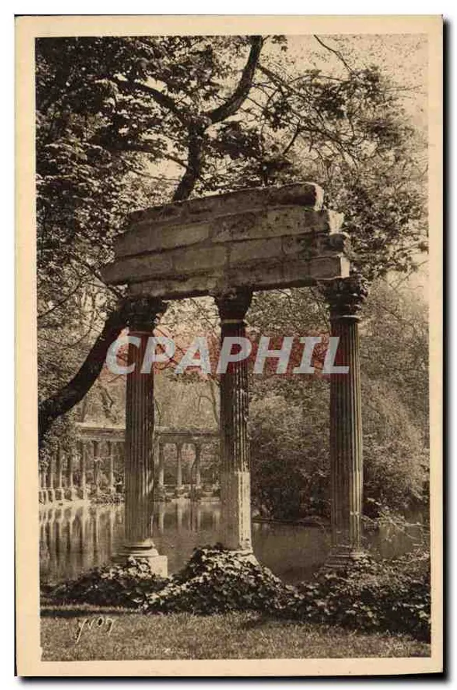 Parc Monceau — Portique antigo à beira de um lago — Edição d'Art YVON, Paris - Frente