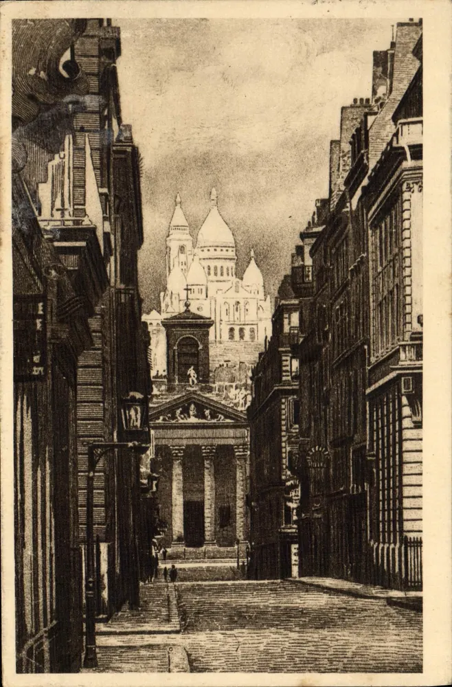 Paris... em Flanando — O Sagrado Coração visto da Rue Laffitte — Les Éditions d'Art 'VON' Paris - Frente