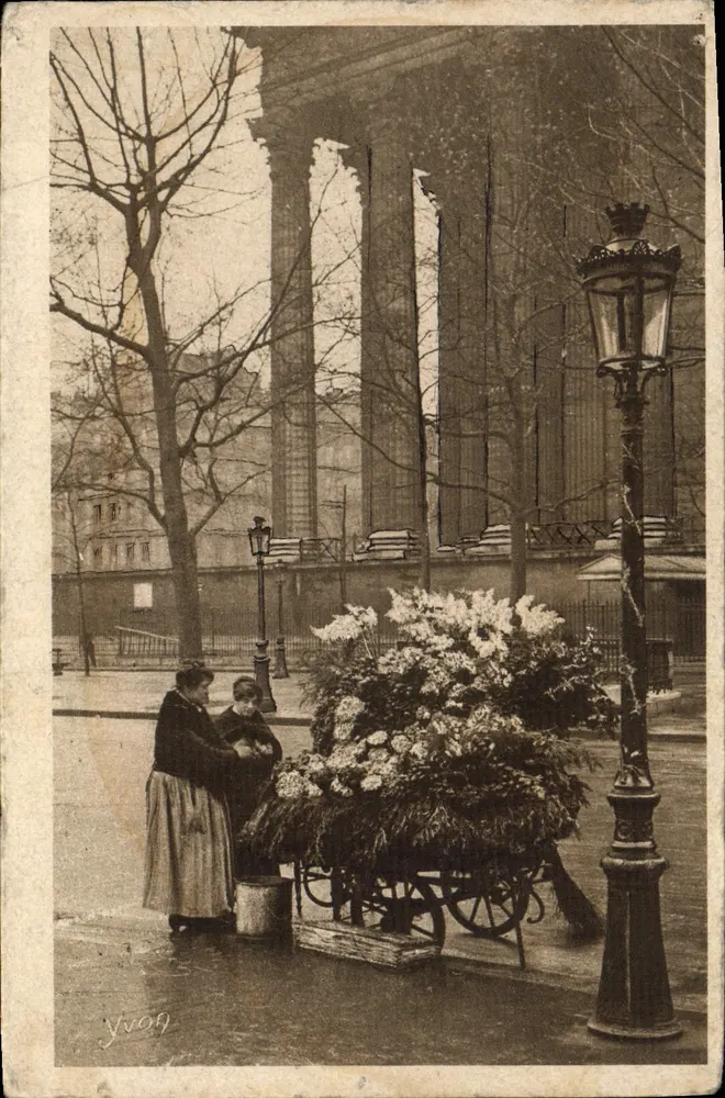 Blumenverkäuferin — Place de la Madeleine — Künstlerische Ausgabe YVON - Vorderseite