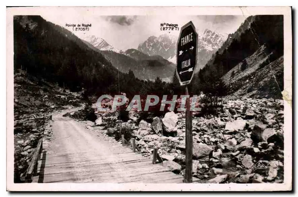 Französisch-Italienische Grenze — Spitze Roghé (2705 m) und M° Pelago (2772 m) — Ausgabe: Mottet, Bearn-St-Martin-Vésubie - Vorderseite