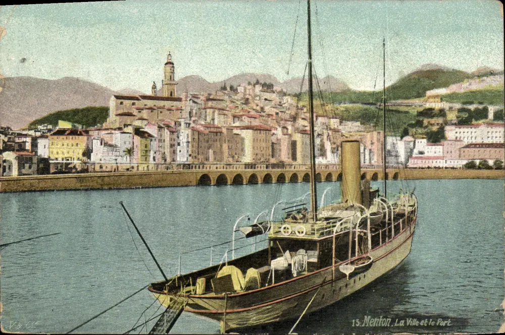 Menton. Die Stadt und der Hafen — Verleger V. & C. n°15 - Vorderseite