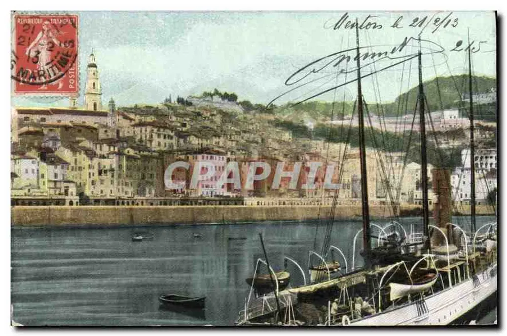 Monton — vista do porto com navio a vapor — editor L.V. & Cie - Frente