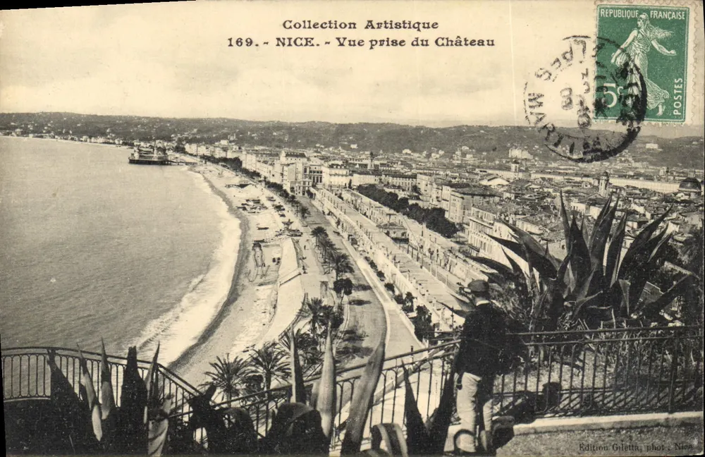 NICE - Vista tirada do Castelo — Coleção Artística 169 — Edição Giletta, fot. Nice - Frente