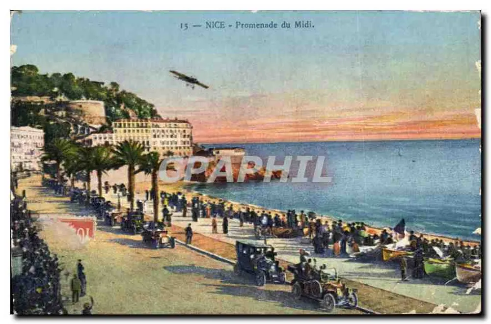 NICE - Promenade du Midi — Stara pocztówka n°15, wydana przez NICE PHIL - Awers