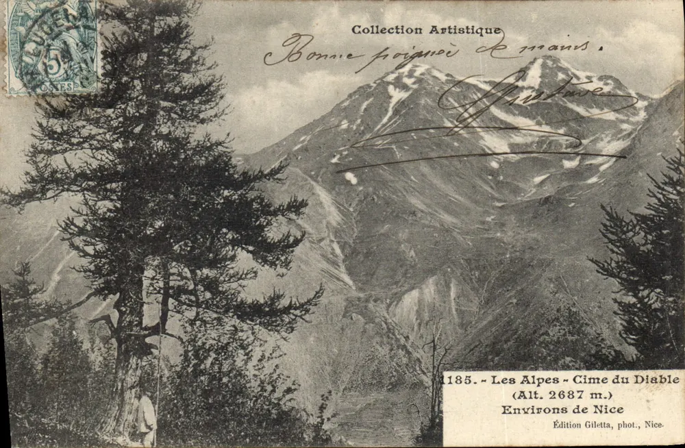 As Alpes - Cime do Diabo (Alt. 2687 m.) — Arredores de Nice — Edição Giletta, fot., Nice - Frente